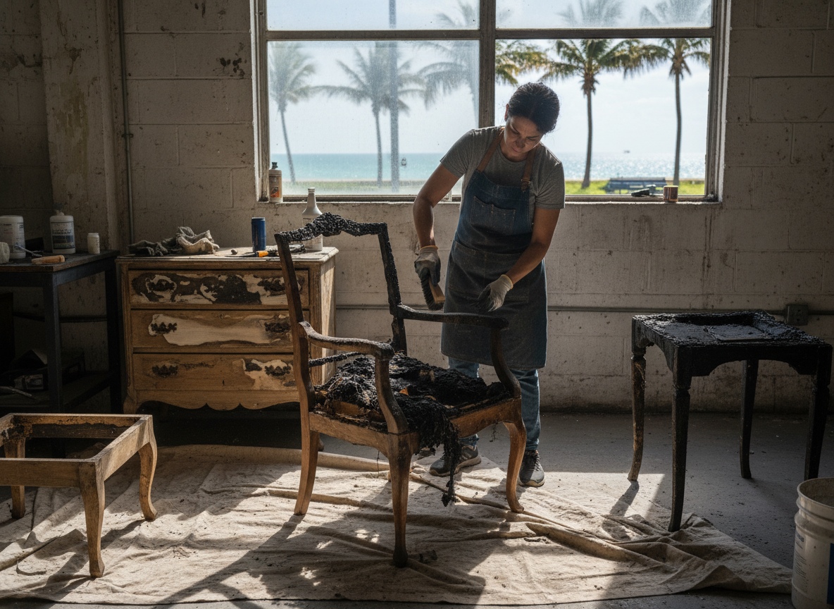 Fire-damaged Furniture Restoration in Surfside, CA